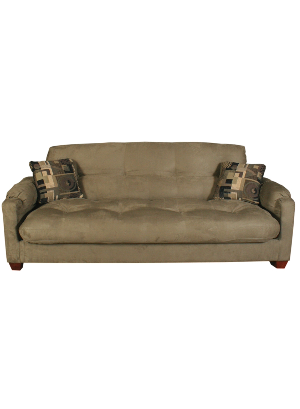 Bestcraft EZ Lounger Sofa (Model 1601) in a contemporary living room setting, featuring plush upholstery and puff sleeve-covered arms.