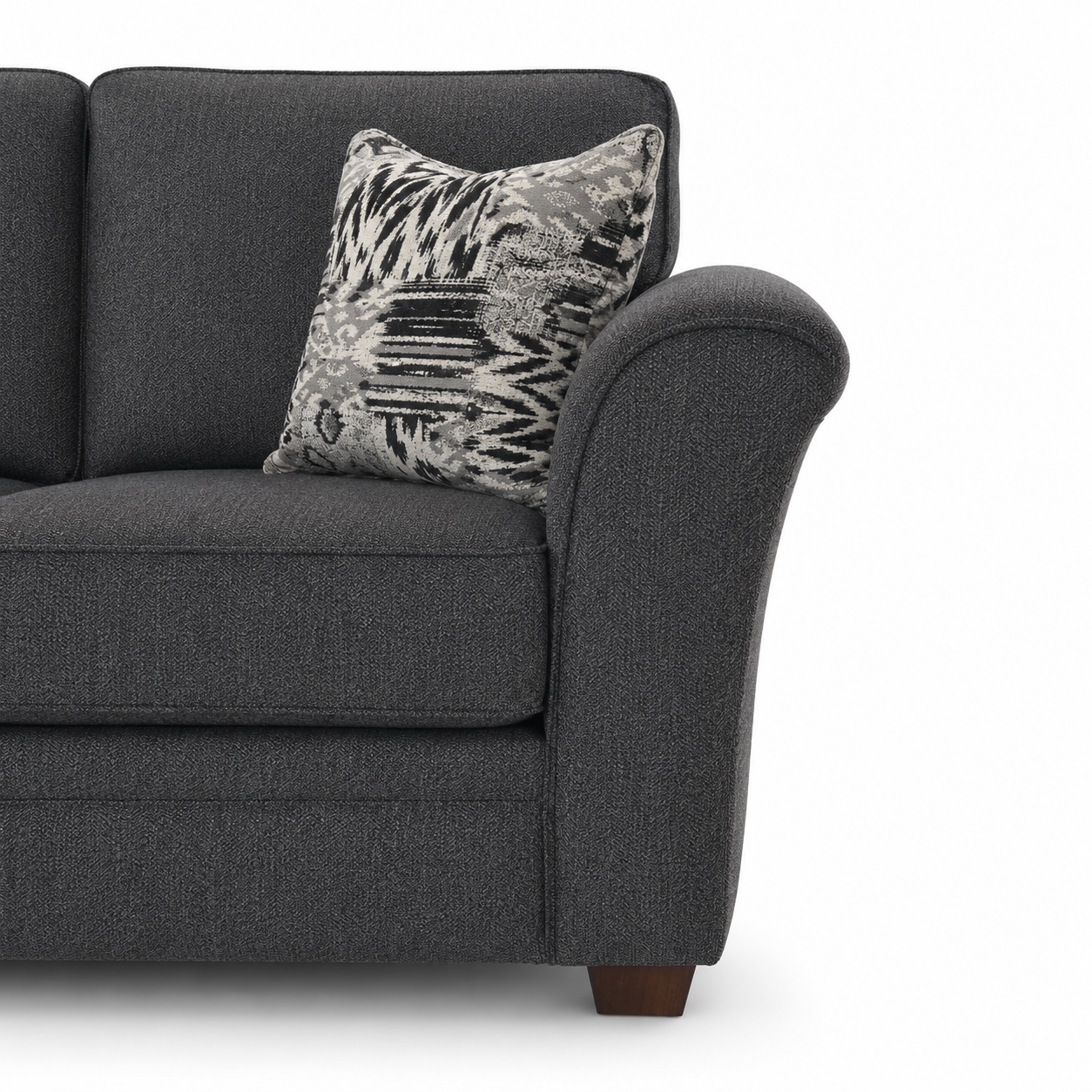 Charcoal Unholstered Sofa - Image 2