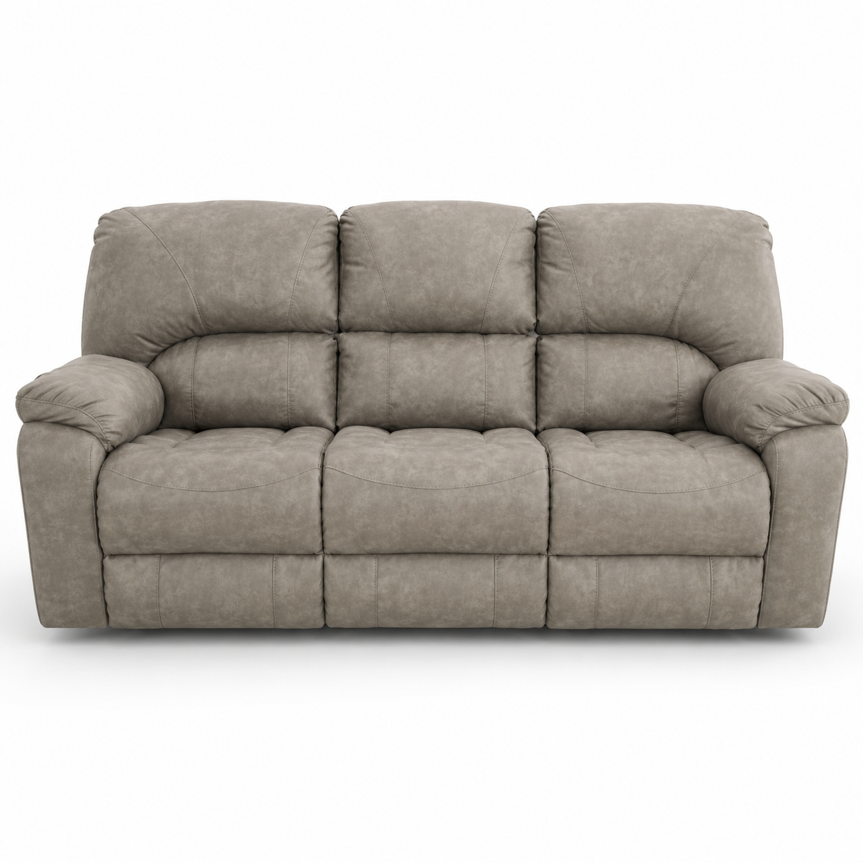 Plush Light Grey Manual Reclining Sofa - Image 4