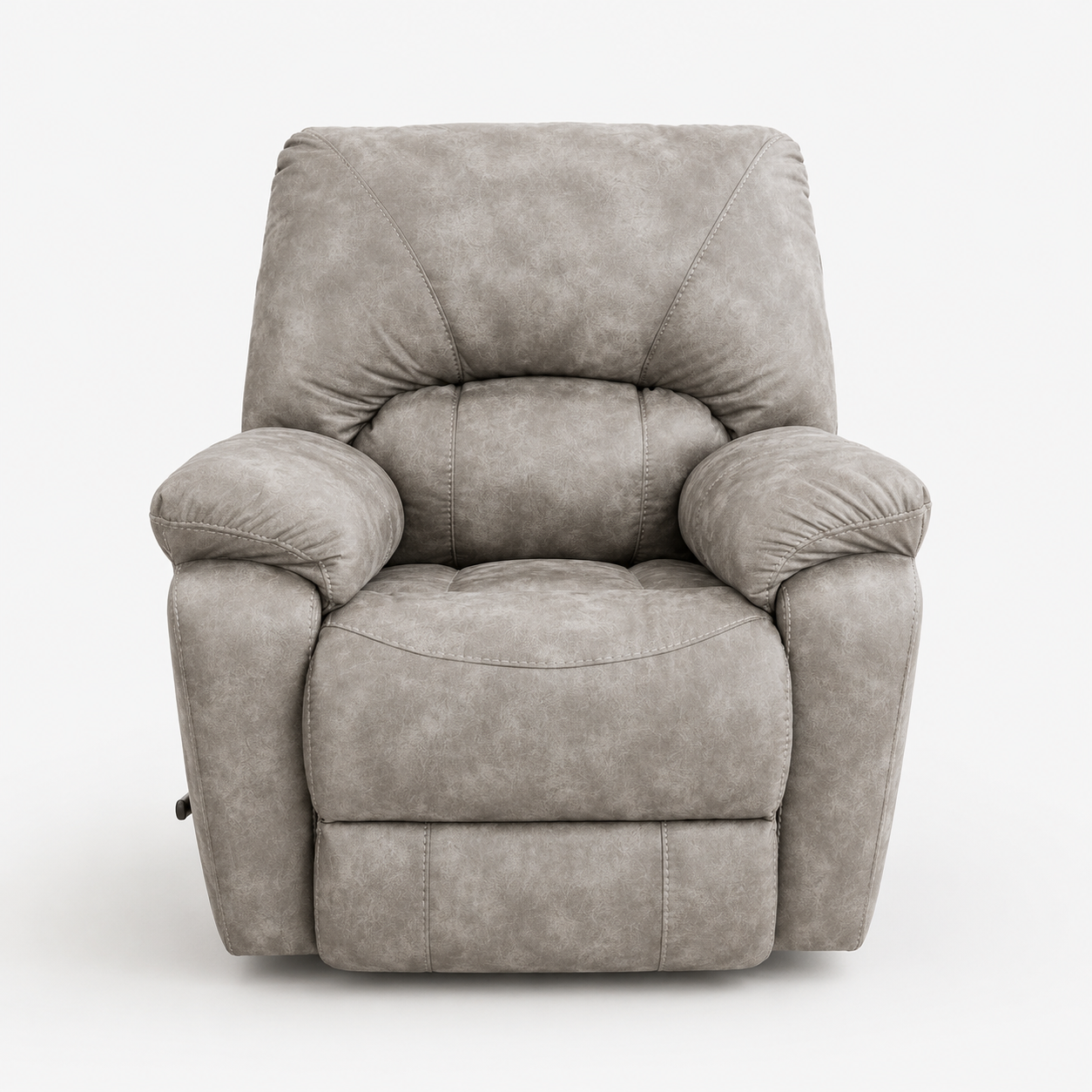 Plush Light Gray Manaul Reclining Chair - Image 4