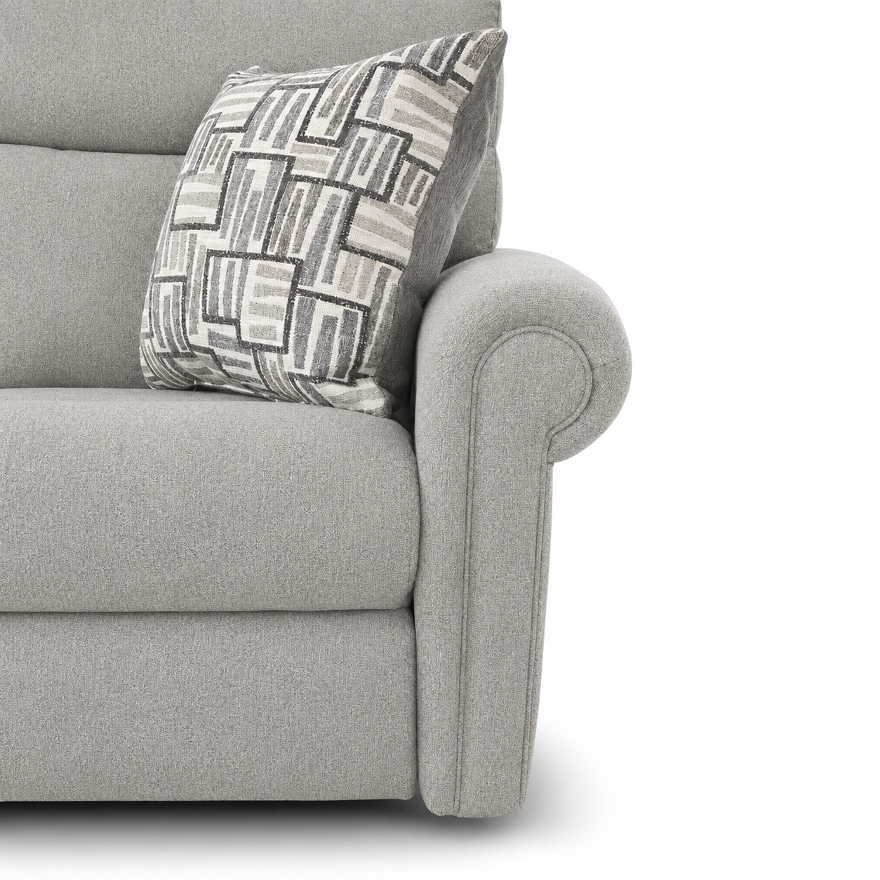Light Gray Power Reclining Sofa with Headrest and Lumbar Support - Image 4