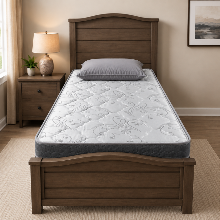 Spring Air Sleepmate mattress featuring a quilted cooling sleep surface with supportive high-density foam construction.