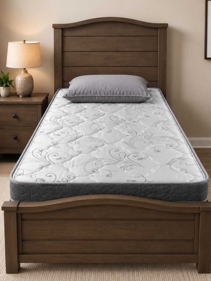 Spring Air Sleepmate mattress featuring a quilted cooling sleep surface with supportive high-density foam construction.