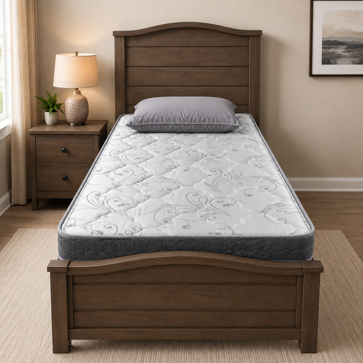 Spring Air Sleepmate mattress featuring a quilted cooling sleep surface with supportive high-density foam construction.
