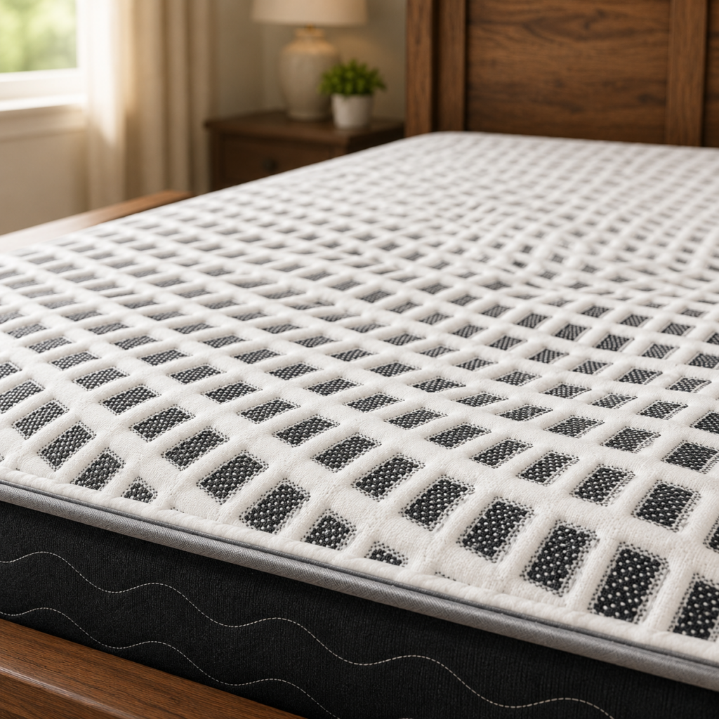 Spring Air Prestige Plush mattress with Cool Tex cooling foam, graphite and copper infusion, and edge-to-edge coil support.