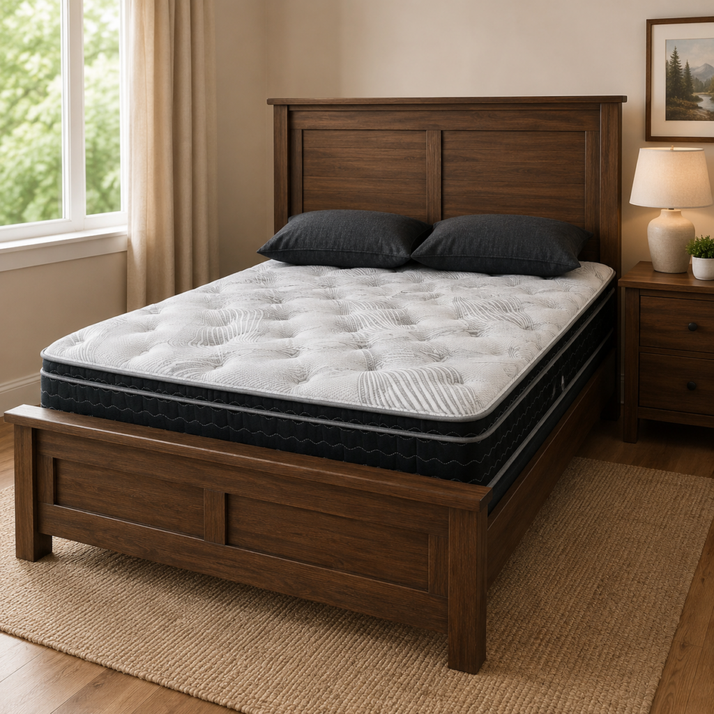 Spring Air Ivy Pillowtop mattress with cooling foam and edge-to-edge independent coil support.