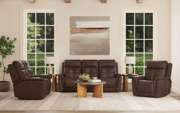 Flexsteel Ranger power reclining sofa in living room setting